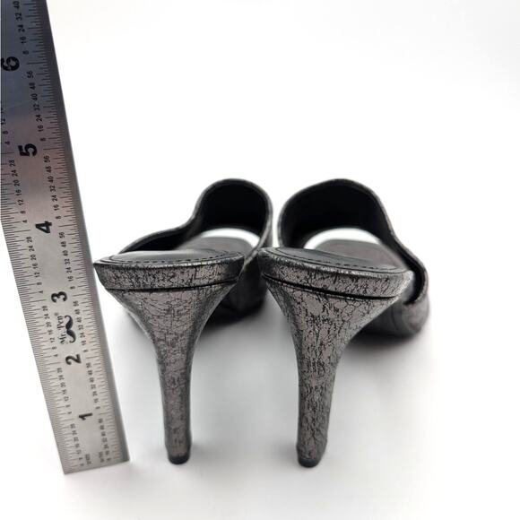 DKNY Bronx Open Toe Pump Heel Sandal Women's Dark Gunmetal Size US7M EU37.5B - Picture 4 of 10